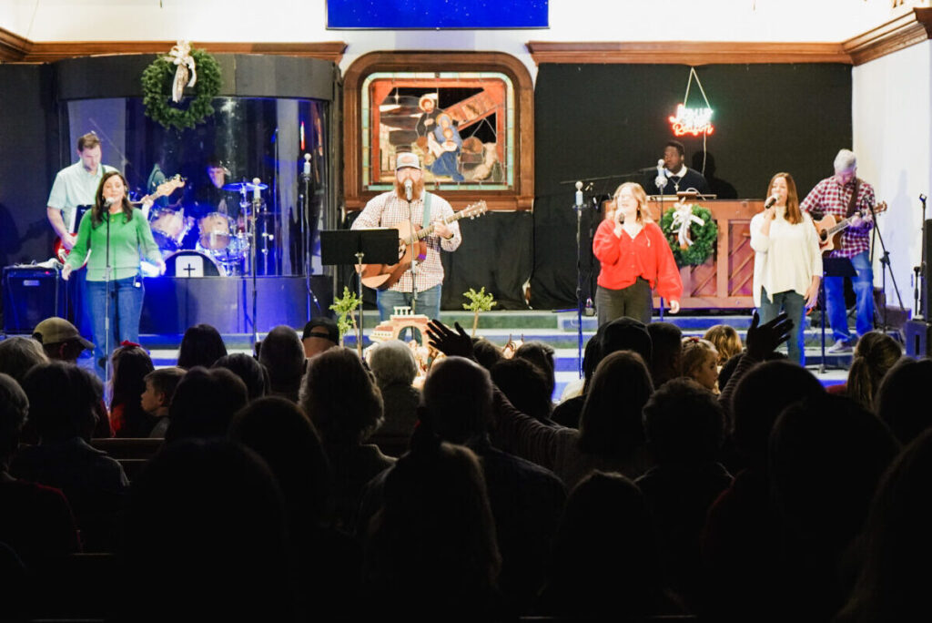 Church service at First Baptist Church-Mebane