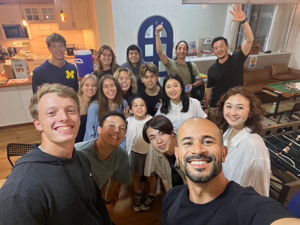 Jake with a team following God and serving together
