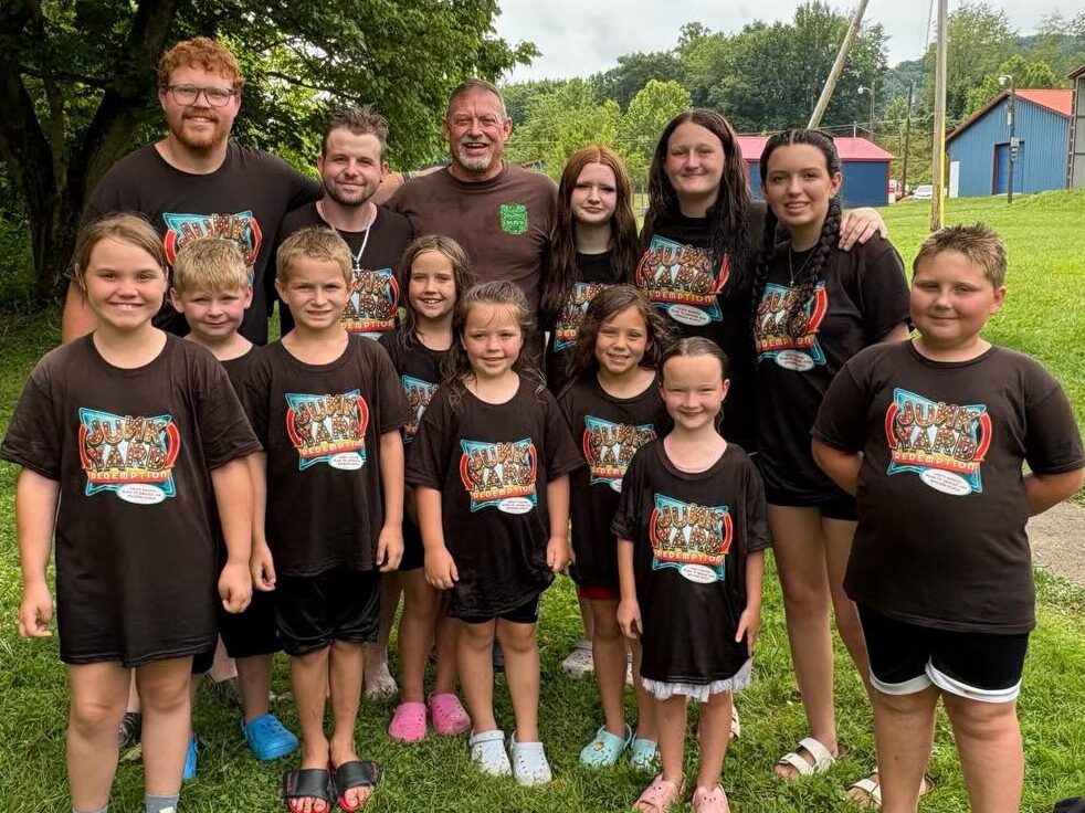 Team members from a Baptist church in Mebane with kids in Arnoldsburg, West Virginia